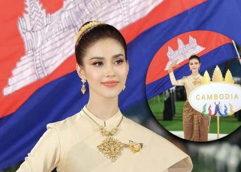 ស្អាតណាស់ម្ចាស់ថ្លៃអើយ នារីកាន់ស្លាកតំណាងកម្ពុជា ក្នុងពិធីបើកព្រឹត្តិការណ៍ Para Sea Game 2023 ពិតជាស្រស់ស្អាតដូចទេពធីតា, ស្គាល់ហើយថា នាងជានរណា?